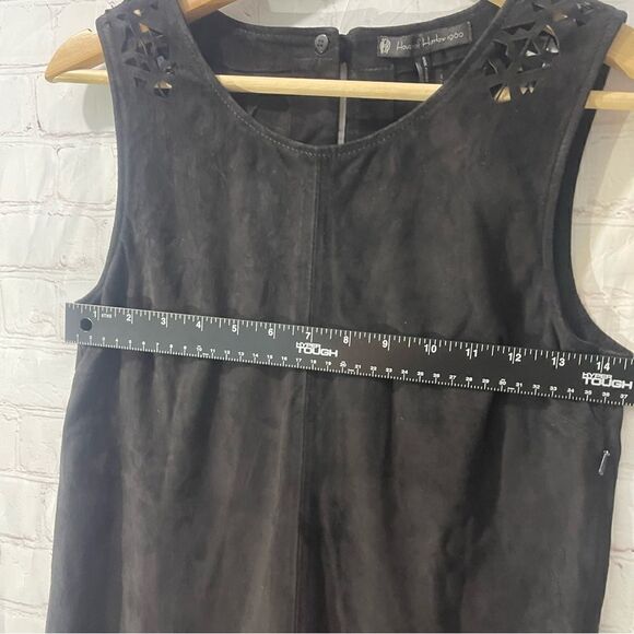 House of Harlow 1960 Black Leather Fringe Sleeveless Top Size xSmall - Picture 6 of 7